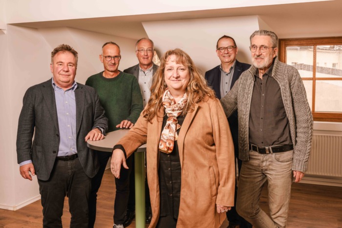 (v.l.n.r.: Prof. Dr. Peter-Franz Lenninger, Stephan Heinle, Ronald Kühn, Alexandra Gaßmann, Richard Stefke und Dietmar Bock)